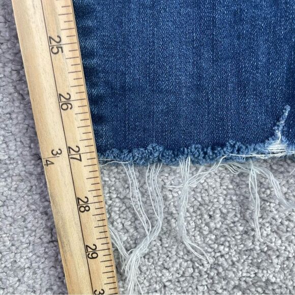 Paige Jeans Women's 30 Blue Skinny Mid-Rise Dark Denim Verdugo Ankle Distressed - Picture 13 of 15